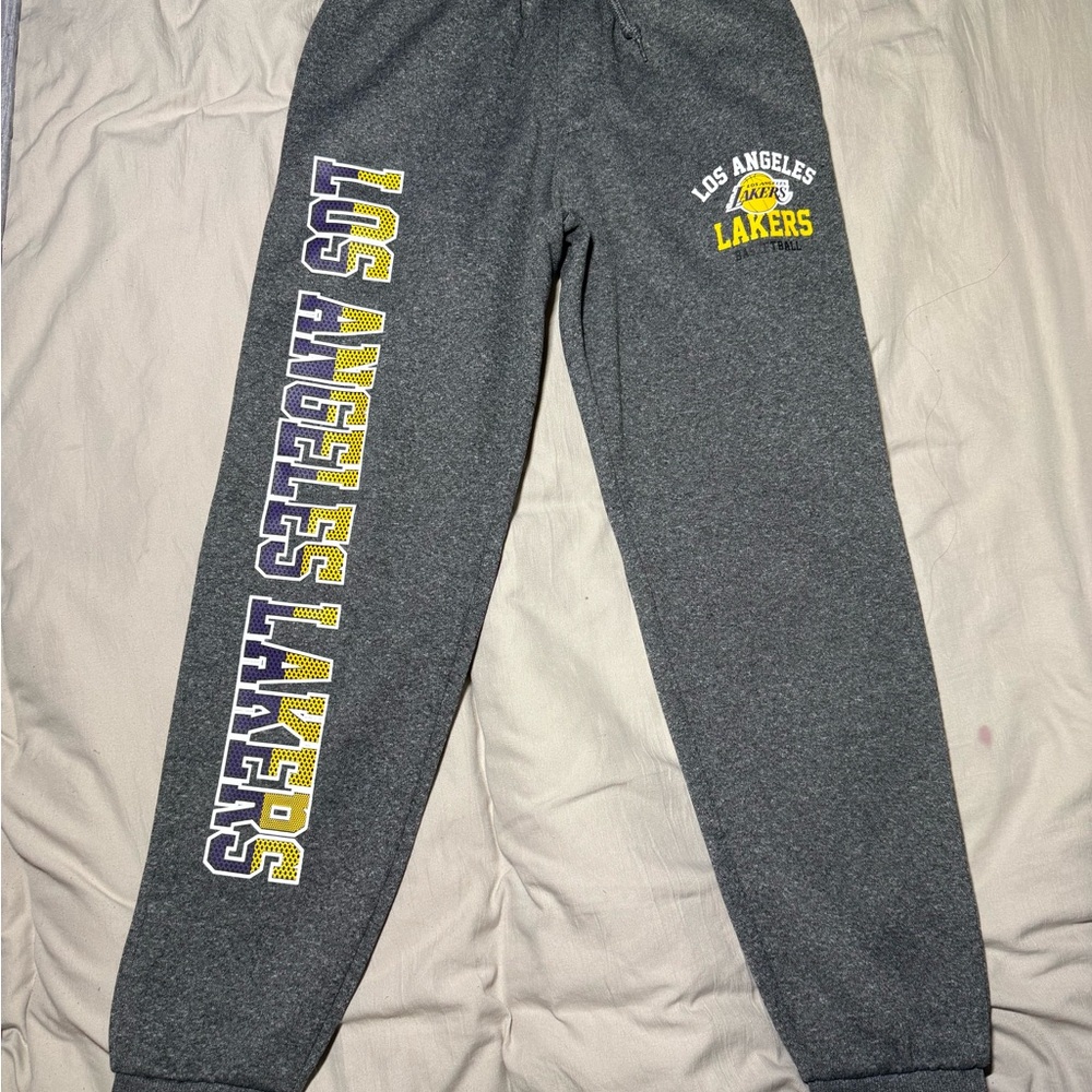 NBA Kids Gray Sweatpants with Lakers Logo